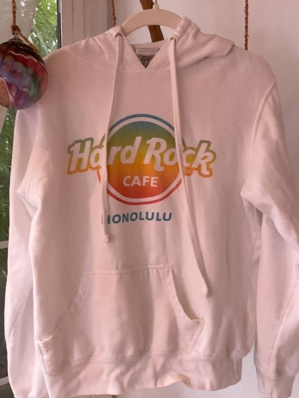 Hard Rock Cafe Honolulu White Hoodie Sz L